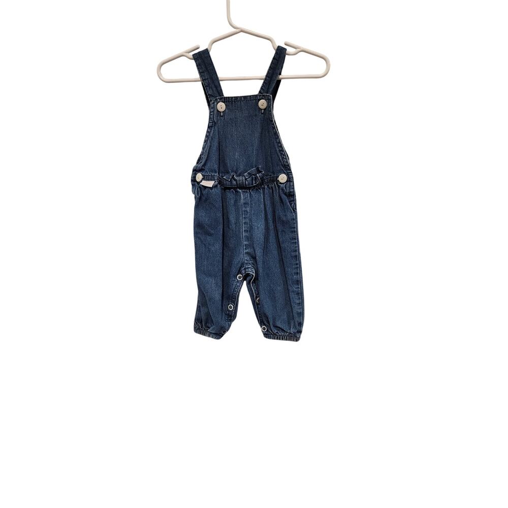 Vtg Liberty Infant Denim Overalls | Baby Girl 6/9 Months | 100% Cotton | USA